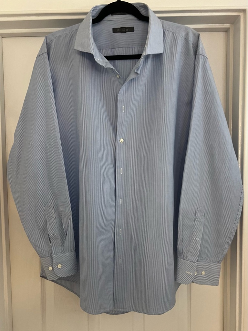 Nordstrom Rack Men's Light Blue Pinstripe 18 34-35 Trim Fit Shirt